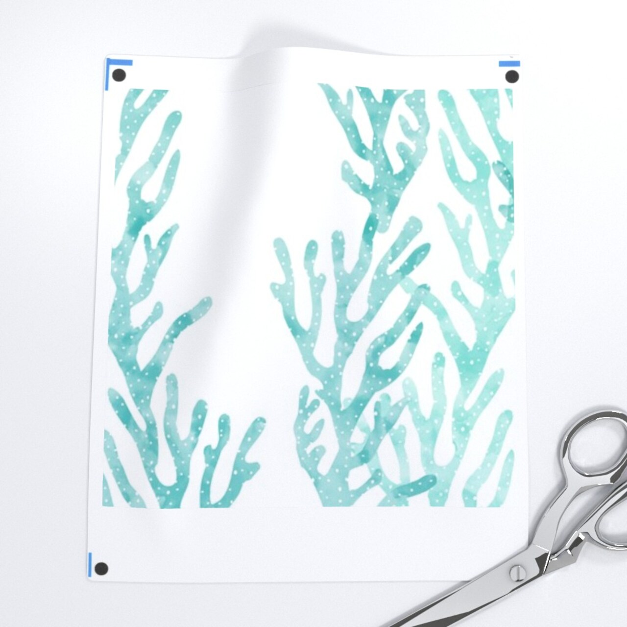 Coral Ocean Teal Aqua Trendy Mermaid Nursery Little Arrow Custom Removable Wallpaper by Spoonflower Peel & Stick Wallpaper 2FT Wide